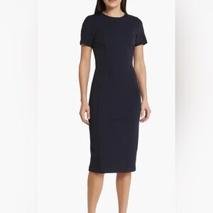 Boss Dukeva Midi Sheath Dress Midi Dress bodycon Office‎ Black sz 2 NWT